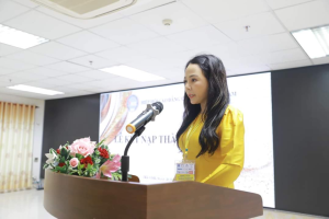 Tiến sĩ Trịnh Thị Thu Hà phát biểu tại buổi lễ kết nạp thành viên của VACC