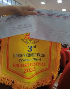 Bằng khen giải ba English Festival 2022 của Nguyễn Thị Phương Anh