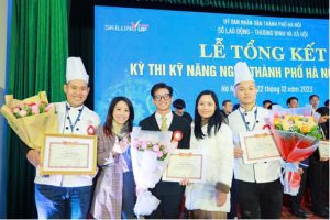 Nguyễn Văn Minh tại lễ tổng kết kỳ thi Kỹ năng nghề Thành phố Hà Nội năm 2023