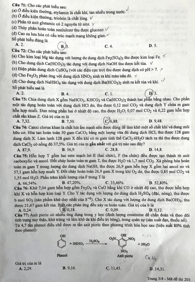 Đề thi chính thức môn Hóa Học tốt nghiệp THPT 2024 (trang 3)