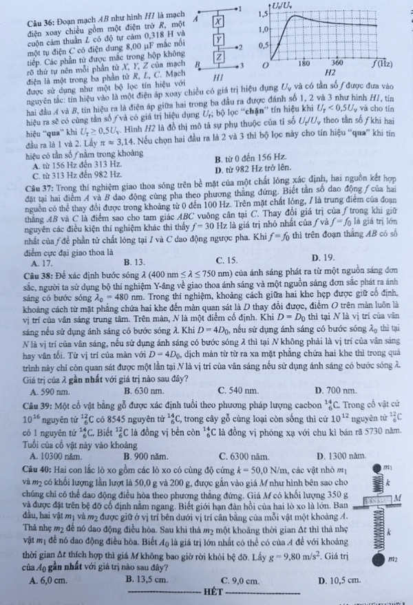 Đề thi tốt nghiệp THPT môn Vật Lý 2024 (trang 4)