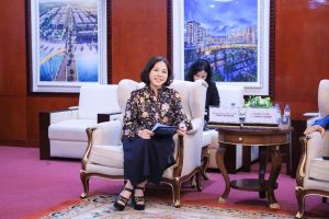 Trịnh Thị Thu Hà, Hiệu trưởng Nhà trường chia sẻ tại buổi làm việc.