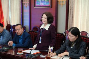 Tiến sĩ Trịnh Thị Thu Hà, Bí thư Đảng ủy, Hiệu trưởng phát biểu
