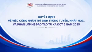 Quyết định về việc công nhận thí sinh trúng tuyển, nhập học, và phân lớp hệ đào tạo từ xa đợt 5 năm 2025